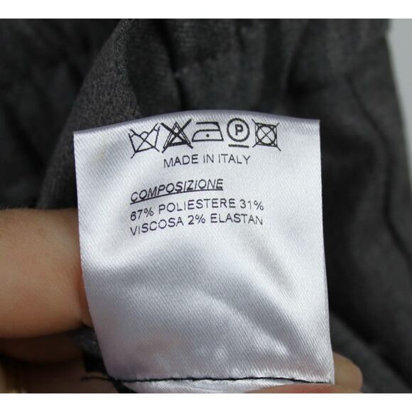 T JACKET Claudio Tonello S Italy Pleated Crop Cuff Pants Rear Elastic Waist Gray - Picture 8 of 8